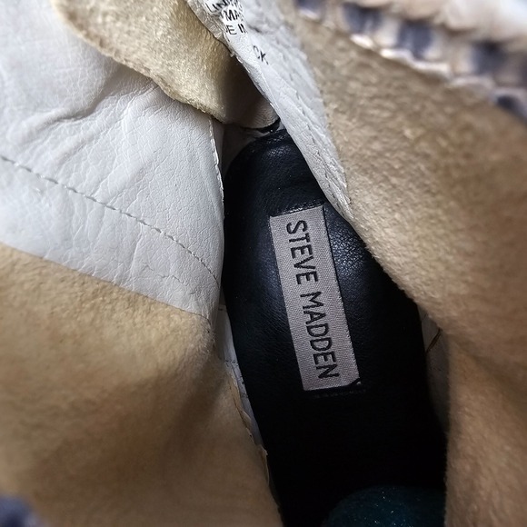 Steve Madden Jillian Snake Print Leather Boot Pointed Black Heel Women's 8.5 - Picture 8 of 11